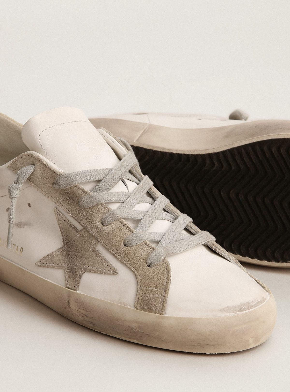 Men’s Super-Star with gray suede star and heel tab - Golden Goose Men