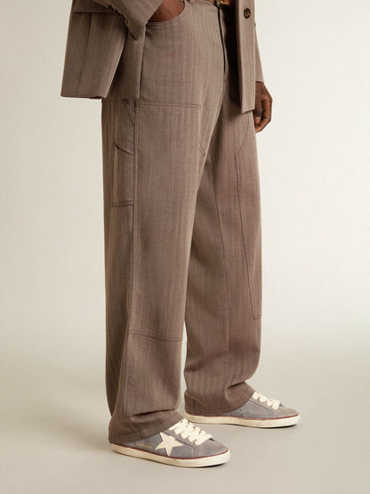 Super-Star LTD in light blue nubuck leather with white leather star and brown leather heel tab - Golden Goose Men