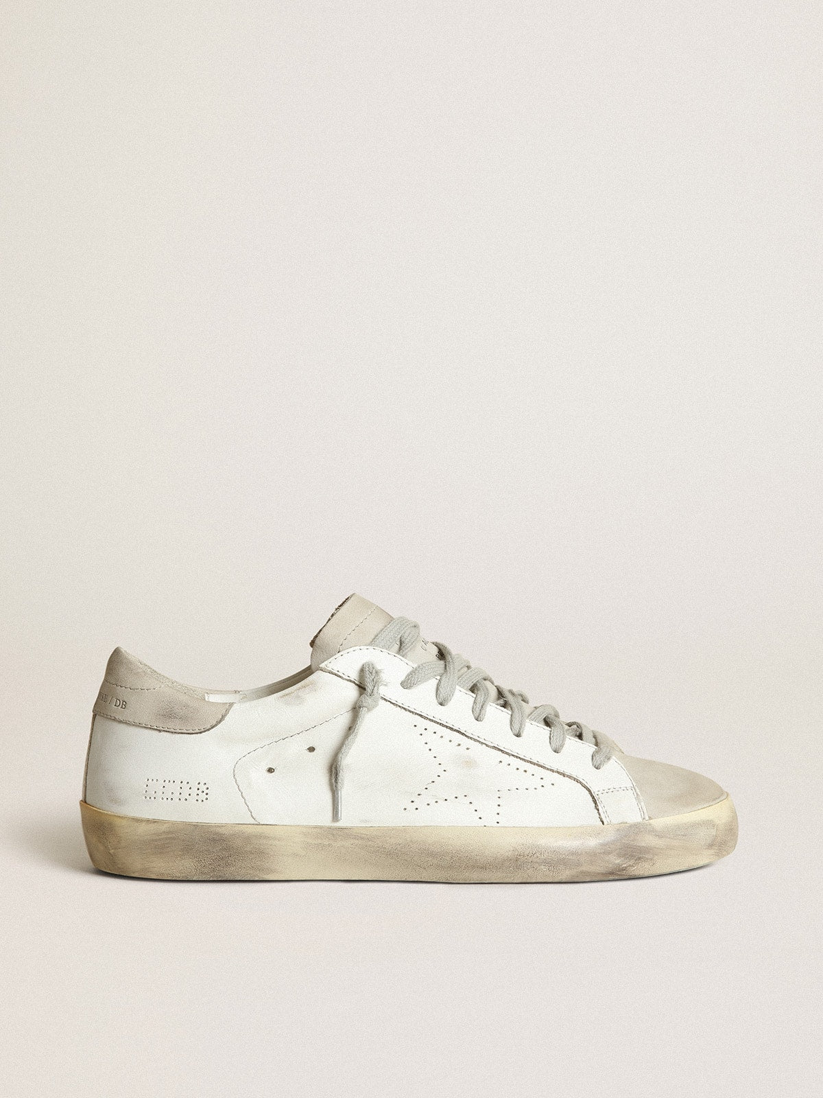 Men's Super-Star with perforated star and ice-gray heel tab - Golden Goose Men
