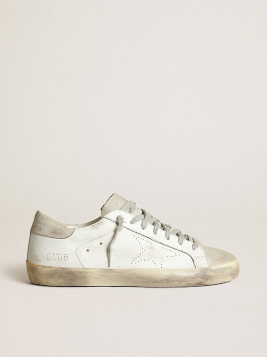 Men's Super-Star with perforated star and ice-gray heel tab - Golden Goose Men