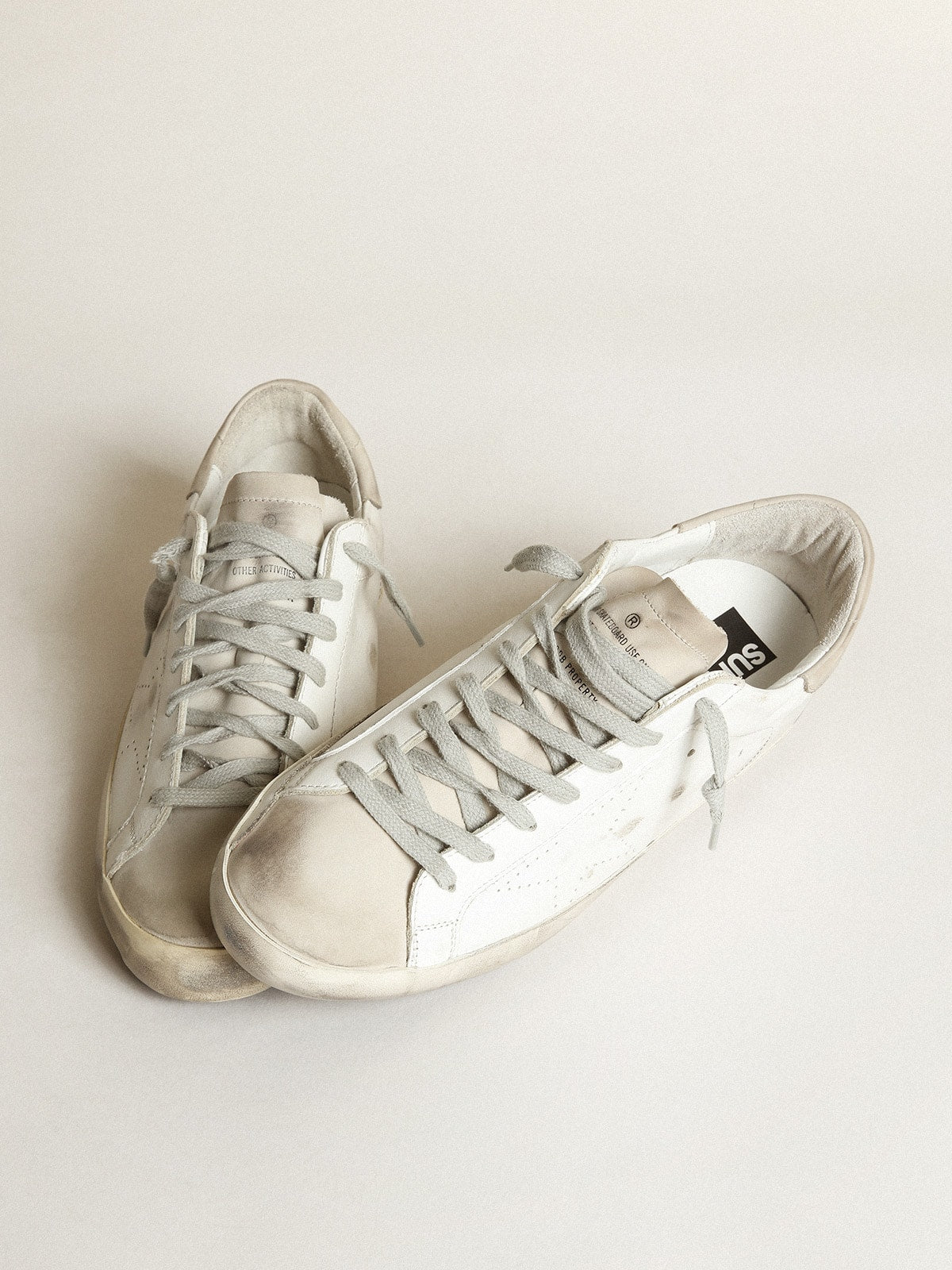 Men's Super-Star with perforated star and ice-gray heel tab - Golden Goose Men