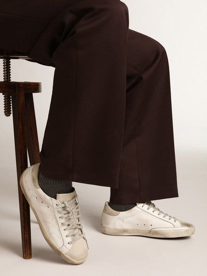 Men's Super-Star with perforated star and ice-gray heel tab - Golden Goose Men