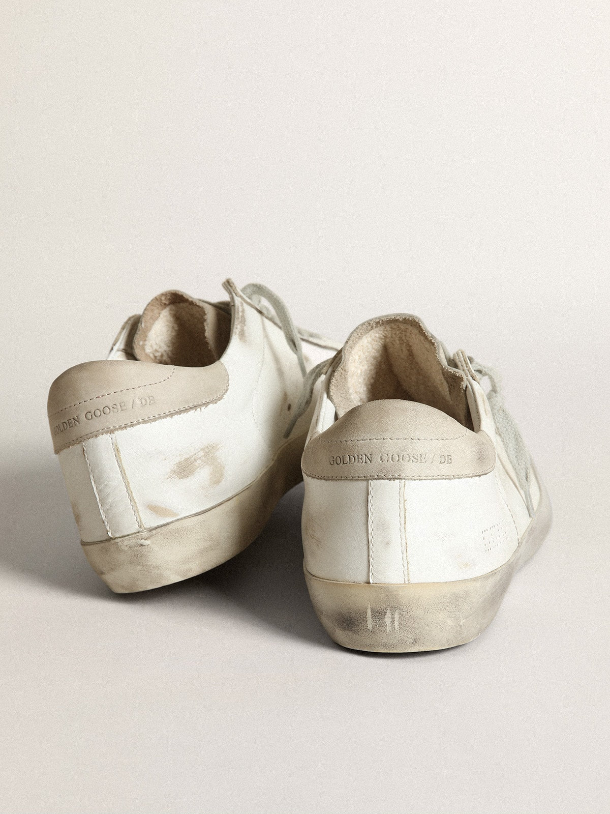 Men's Super-Star with perforated star and ice-gray heel tab - Golden Goose Men