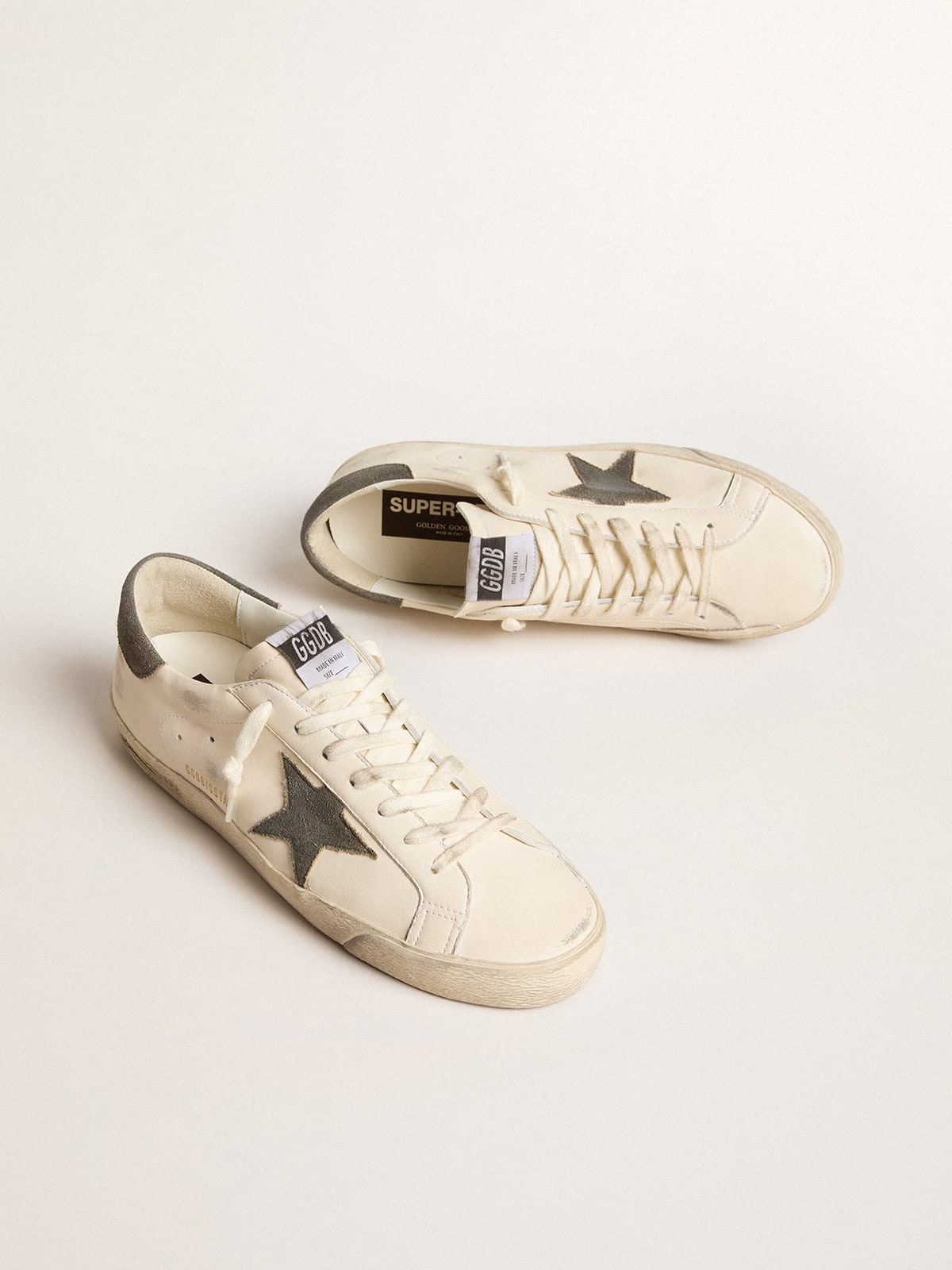 Super-Star in nappa with gray suede star and heel tab - Golden Goose Men