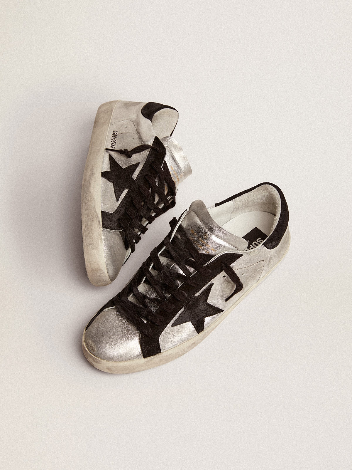 Men's Super-Star in silver leather - Golden Goose Men