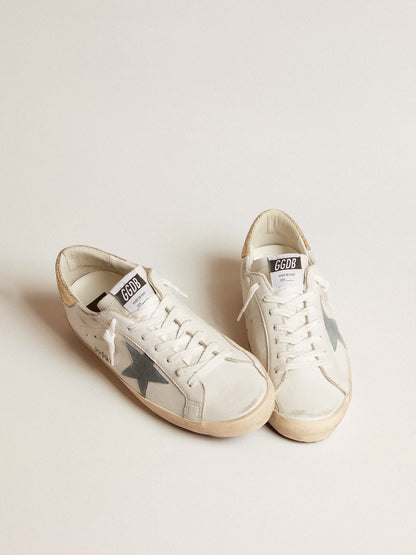 Men's Super-Star with suede star and platinum snake-print leather heel tab - Golden Goose Men