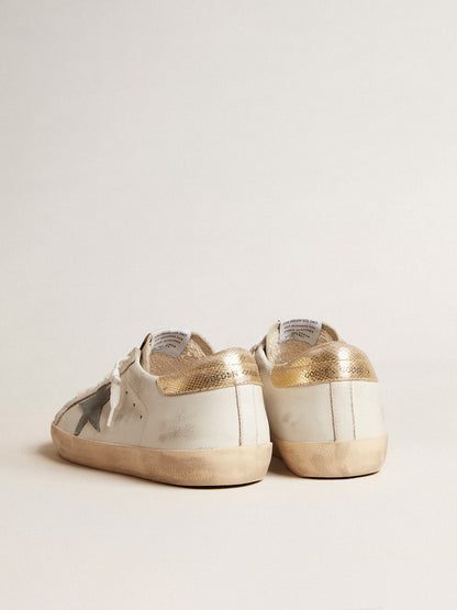 Men's Super-Star with suede star and platinum snake-print leather heel tab - Golden Goose Men