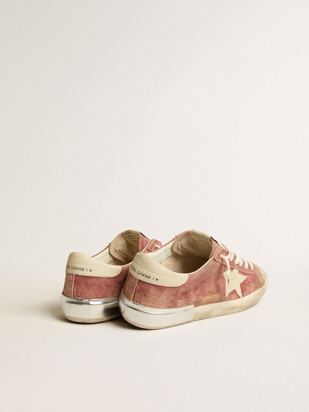 Men's Super-Star in red leather with cream nubuck star and heel tab - Golden Goose Men