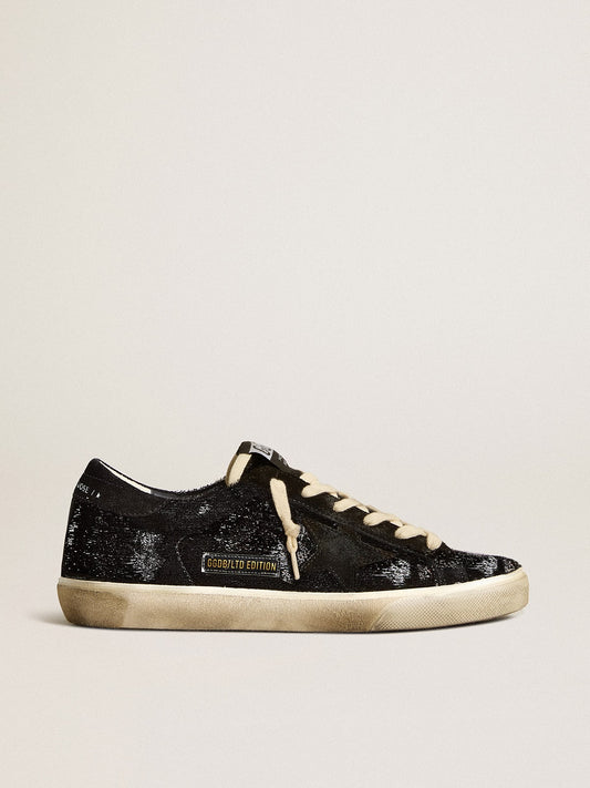 Men’s Super-Star in black velvet and suede with black suede star - Golden Goose Men