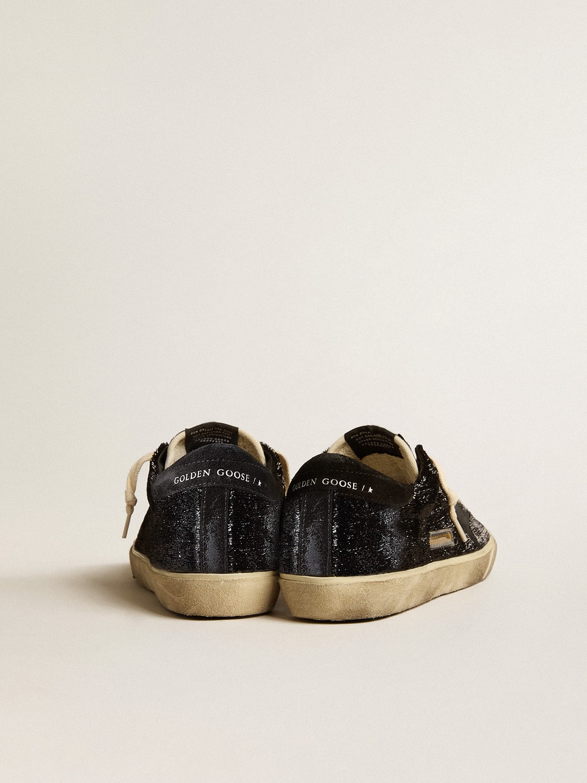 Men’s Super-Star in black velvet and suede with black suede star - Golden Goose Men