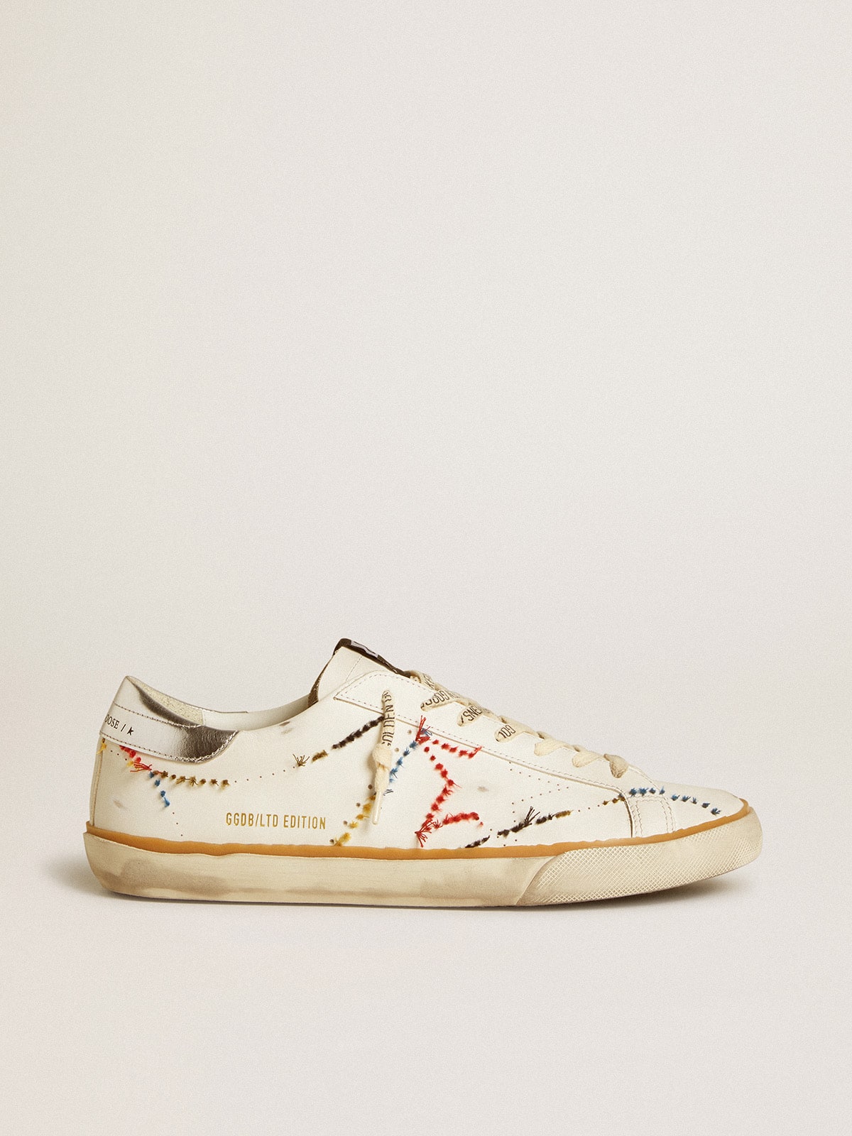 Men’s Super-Star LTD with perforated star and metallic leather heel tab - Golden Goose Men