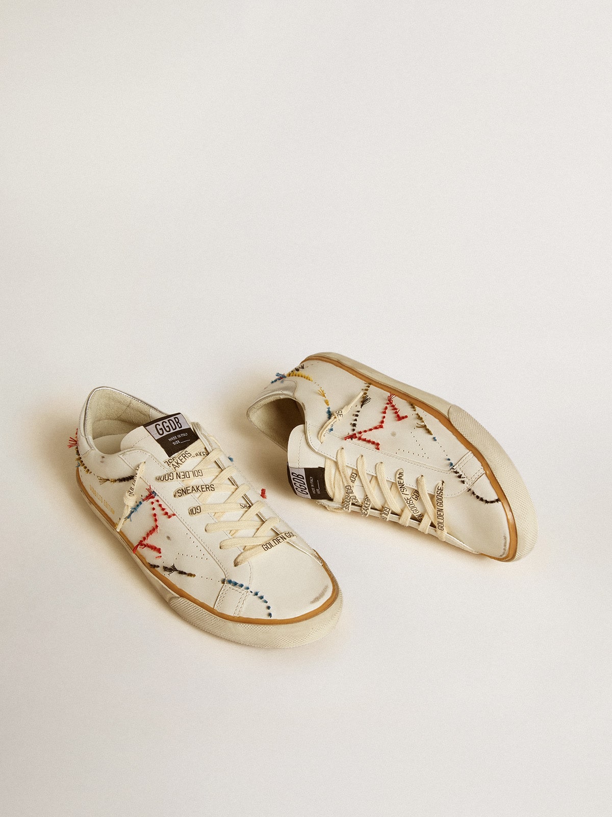 Men’s Super-Star LTD with perforated star and metallic leather heel tab - Golden Goose Men