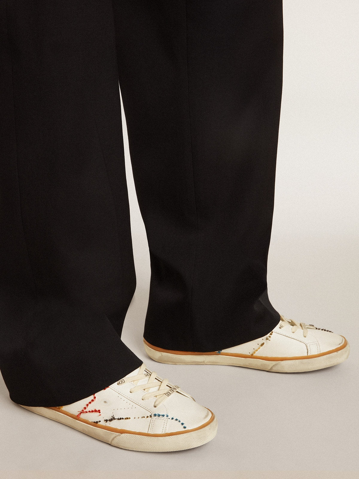 Men’s Super-Star LTD with perforated star and metallic leather heel tab - Golden Goose Men