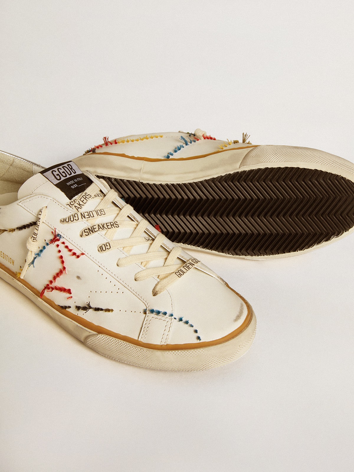Men’s Super-Star LTD with perforated star and metallic leather heel tab - Golden Goose Men