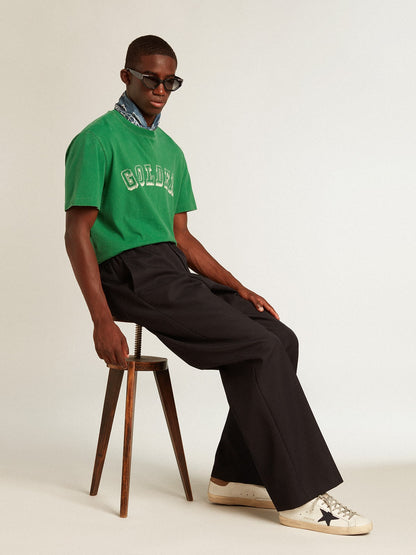 Men's Super-Star in white leather with midnight-blue canvas star and tobacco leather heel tab - Golden Goose Men