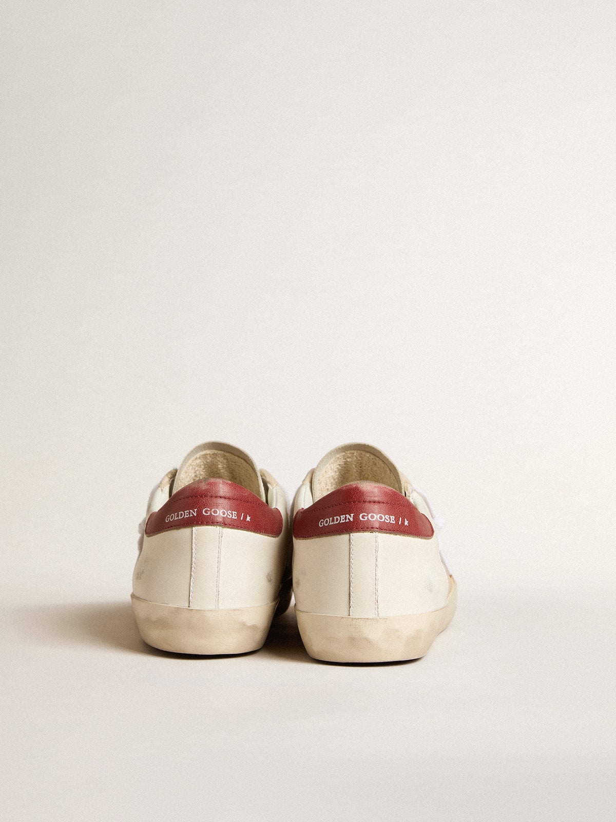 Men's Super-Star LTD in suede with green metallic star and red heel tab - Golden Goose Men