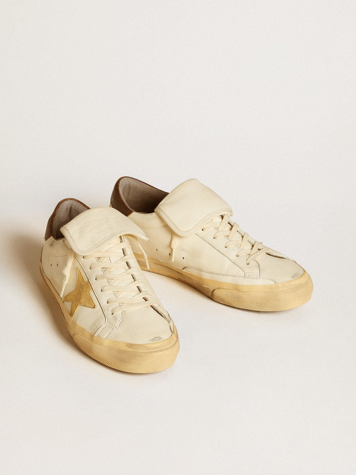 Men's Super-Star LTD in nappa with suede star and brown heel tab - Golden Goose Men