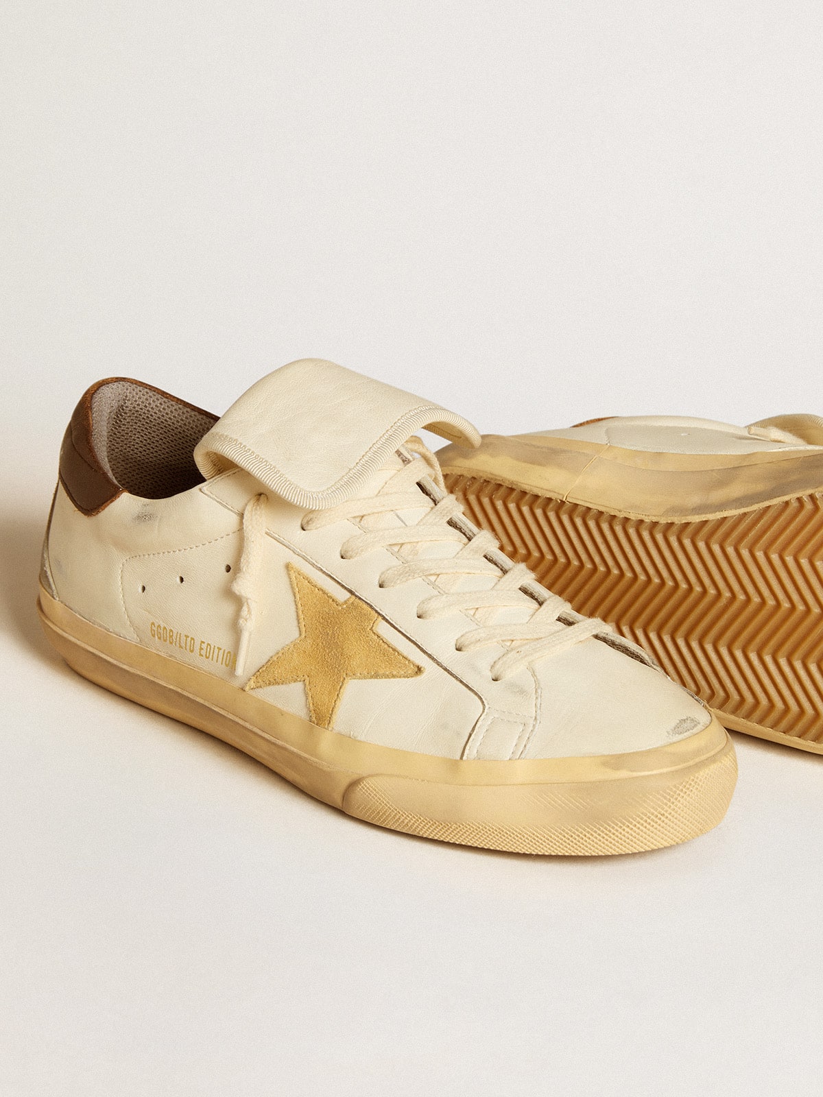 Men's Super-Star LTD in nappa with suede star and brown heel tab - Golden Goose Men