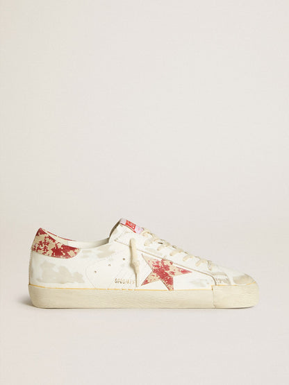 White Men's Super-Star LAB with rust-effect star and heel tab - Golden Goose Men