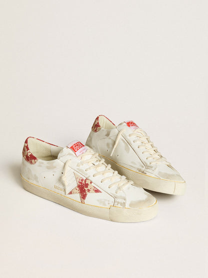 White Men's Super-Star LAB with rust-effect star and heel tab - Golden Goose Men
