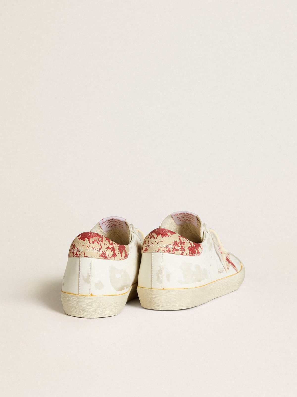 White Men's Super-Star LAB with rust-effect star and heel tab - Golden Goose Men