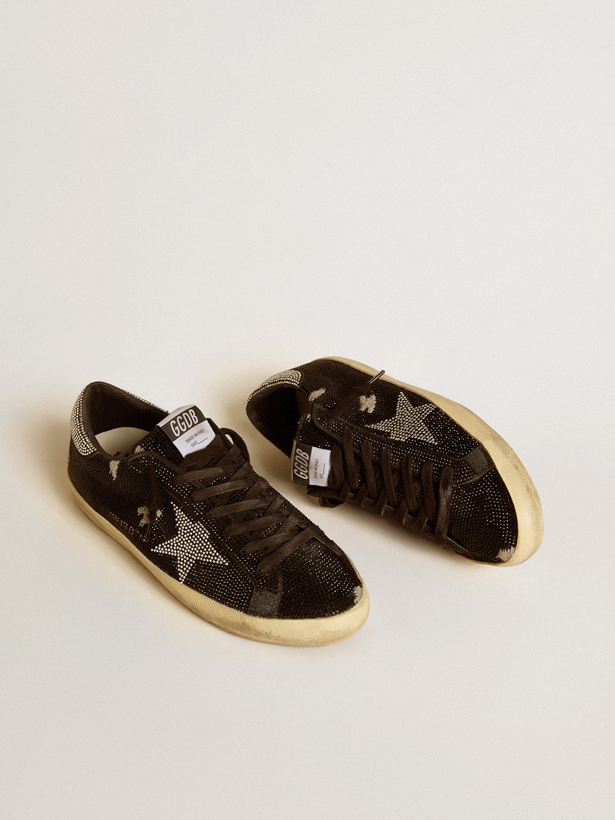 Men's Super-Star in suede and Swarovski crystals with silver star - Golden Goose Men