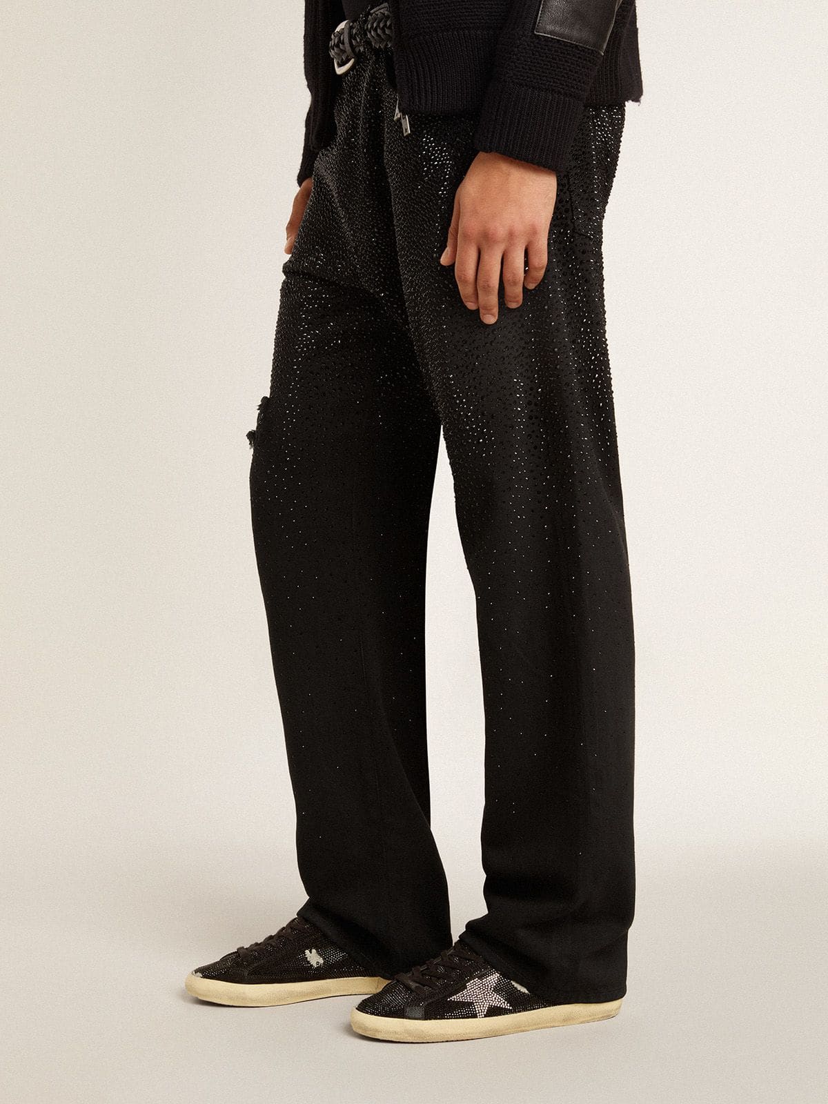 Men's Super-Star in suede and Swarovski crystals with silver star - Golden Goose Men