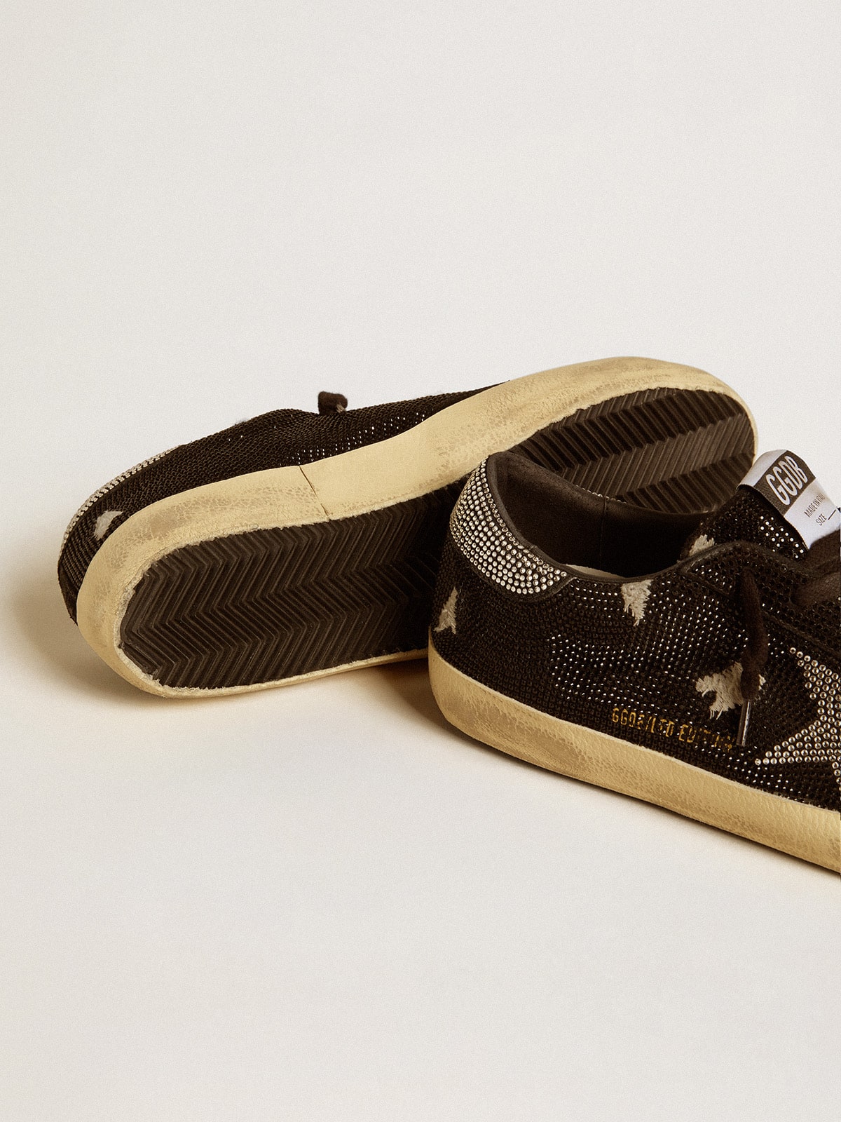 Men's Super-Star in suede and Swarovski crystals with silver star - Golden Goose Men