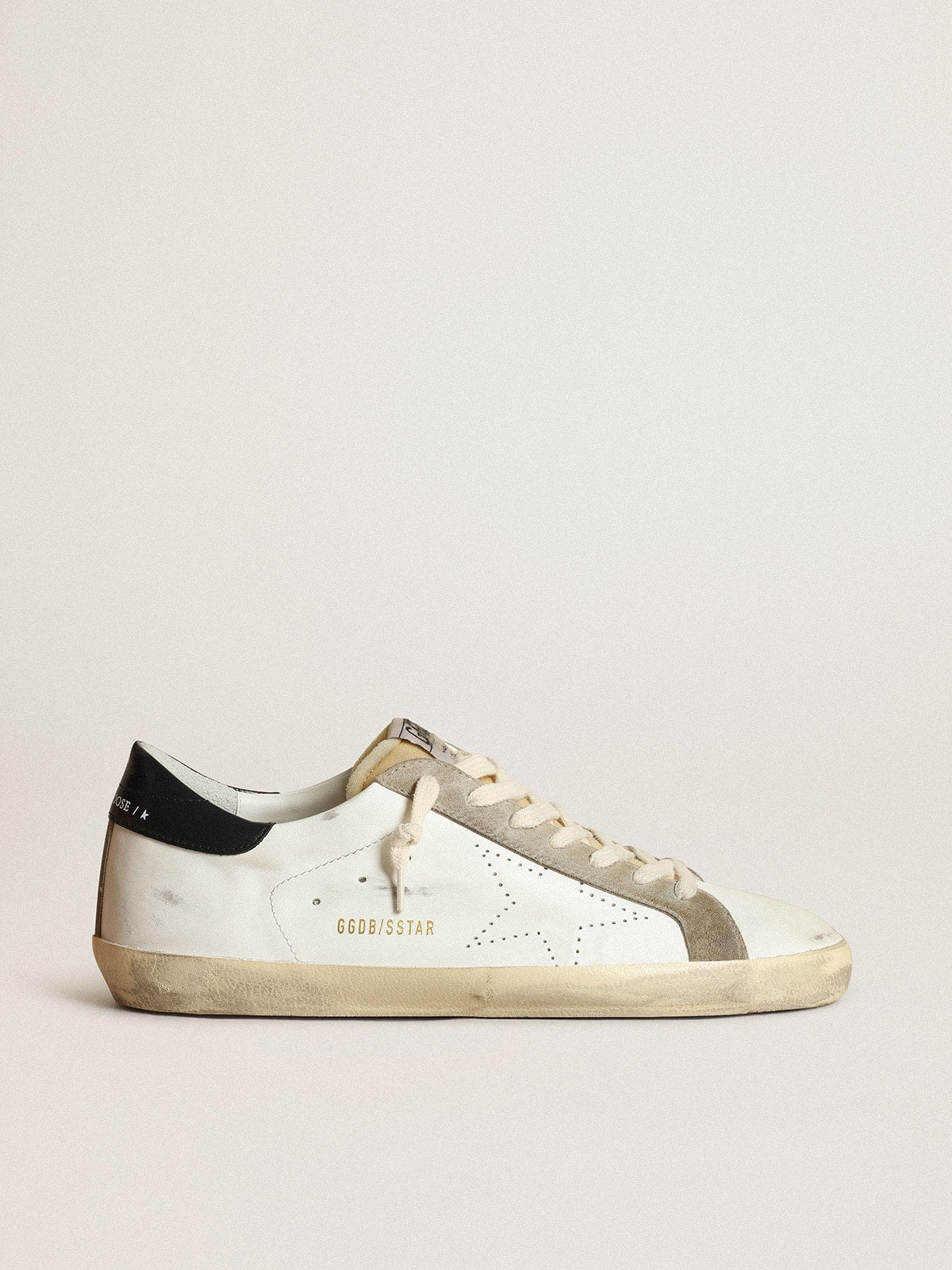 Men's Super-Star with perforated star and blue heel tab - Golden Goose Men