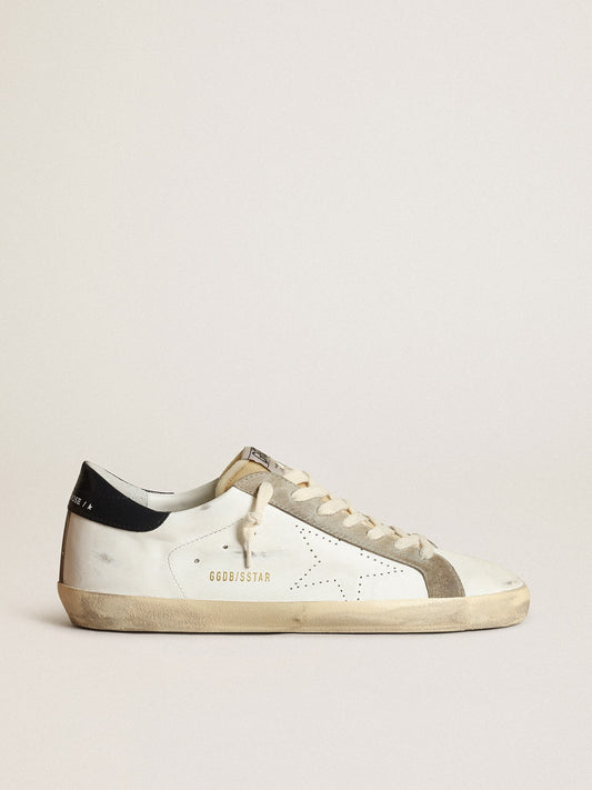 Men's Super-Star with perforated star and blue heel tab - Golden Goose Men