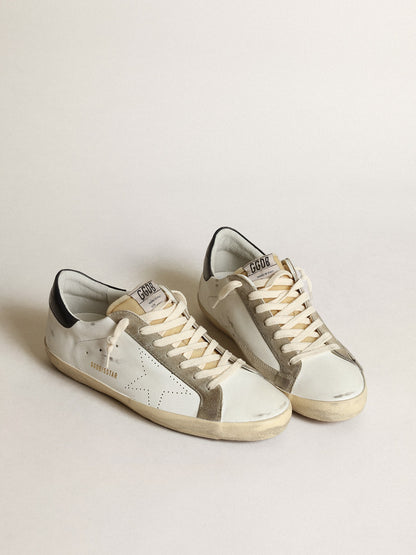 Men's Super-Star with perforated star and blue heel tab - Golden Goose Men