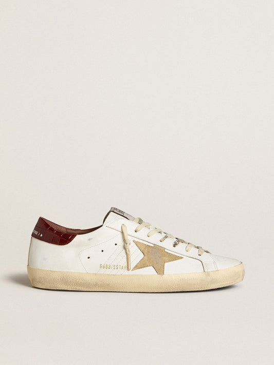 Men's Super-Star with sand suede star and red croc-print leather heel tab - Golden Goose Men