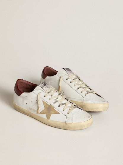 Men's Super-Star with sand suede star and red croc-print leather heel tab - Golden Goose Men