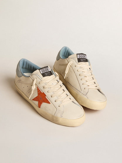 Men's Super-Star with crocodile-print star and silver-blue heel tab - Golden Goose Men