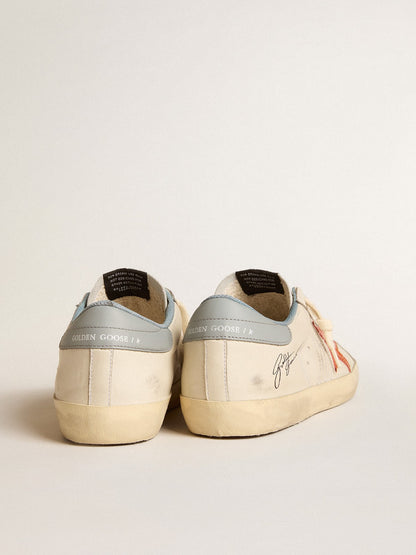 Men's Super-Star with crocodile-print star and silver-blue heel tab - Golden Goose Men
