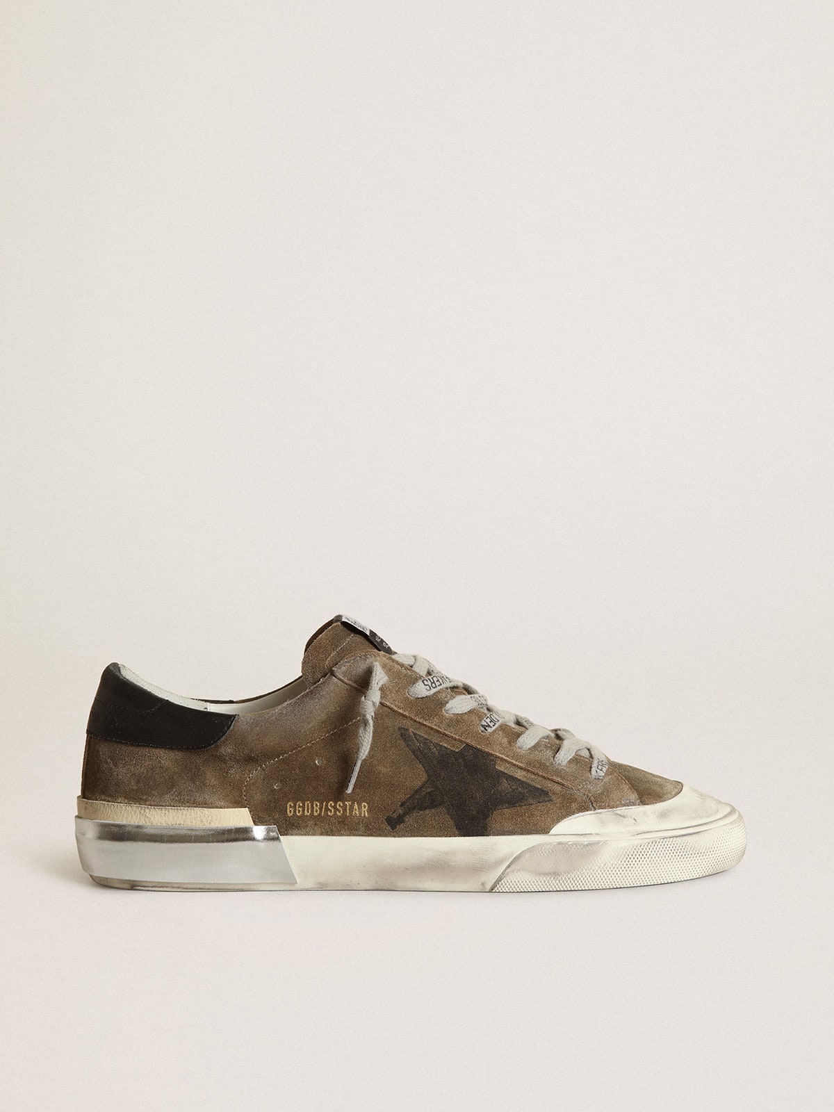 Super-Star  in military-green suede with screen-printed star - Golden Goose Men