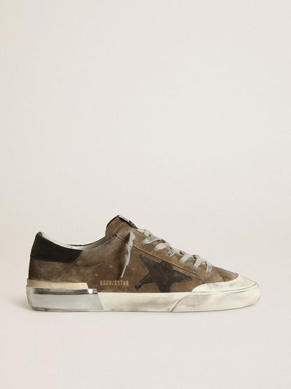Super-Star  in military-green suede with screen-printed star - Golden Goose Men