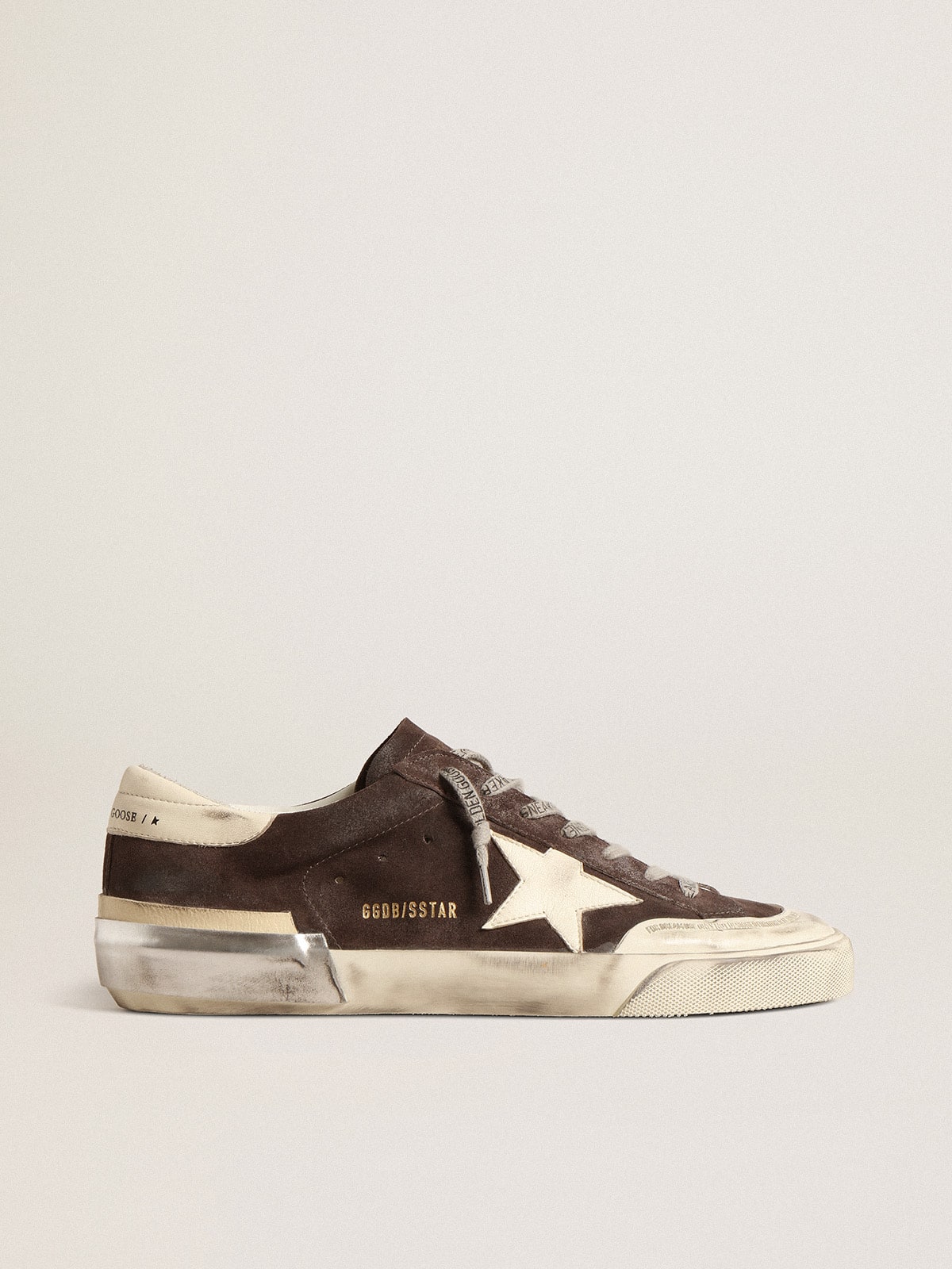 Men's Super-Star in gray suede with ecru nappa star and heel tab - Golden Goose Men