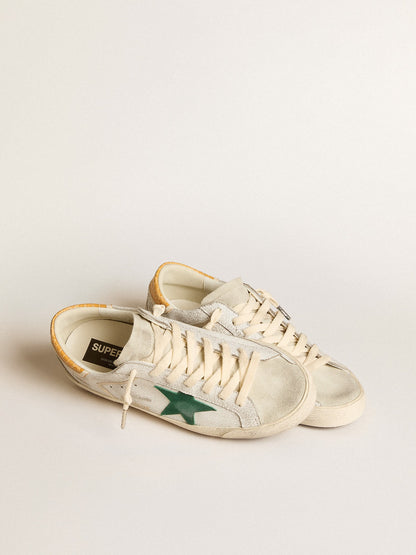Men's Super-Star with green suede star and yellow croc-print leather heel tab - Golden Goose Men