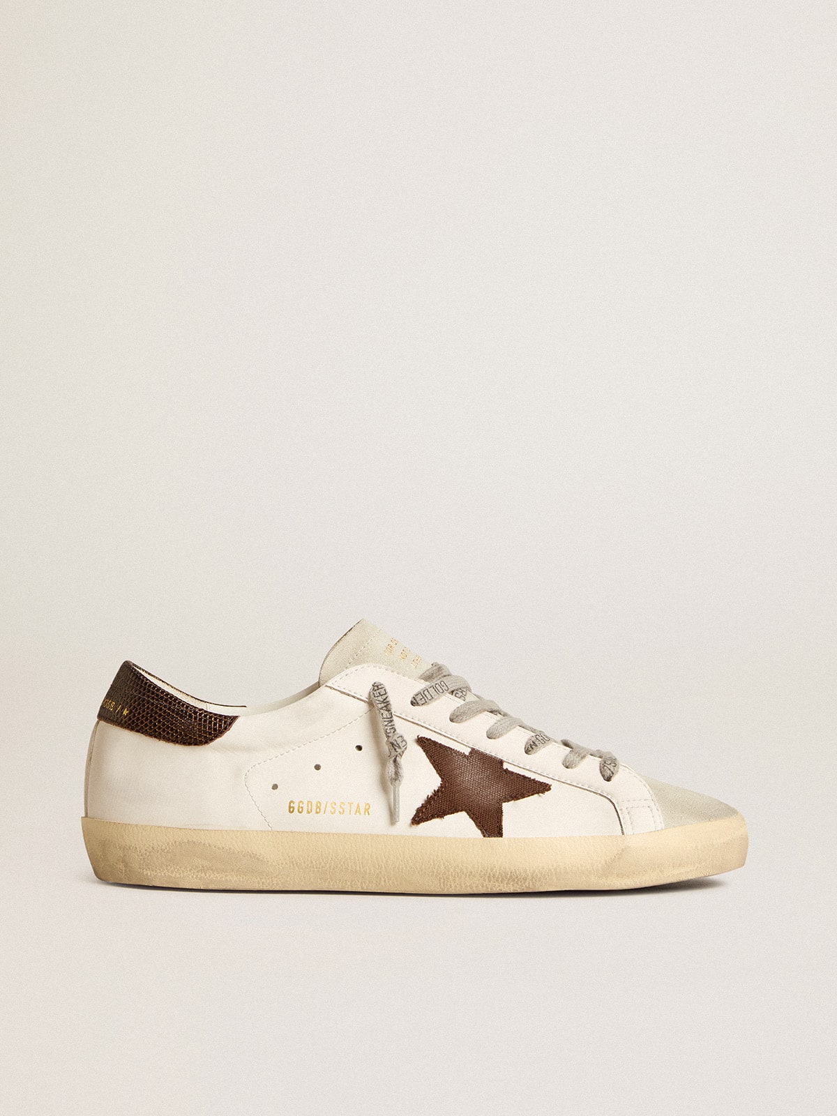 Men's Bio-based Super-Star with canvas star and dark brown leather heel tab - Golden Goose Men