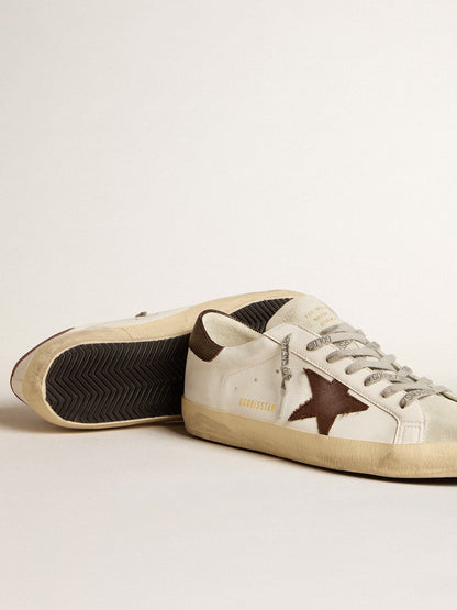 Men's Bio-based Super-Star with canvas star and dark brown leather heel tab - Golden Goose Men