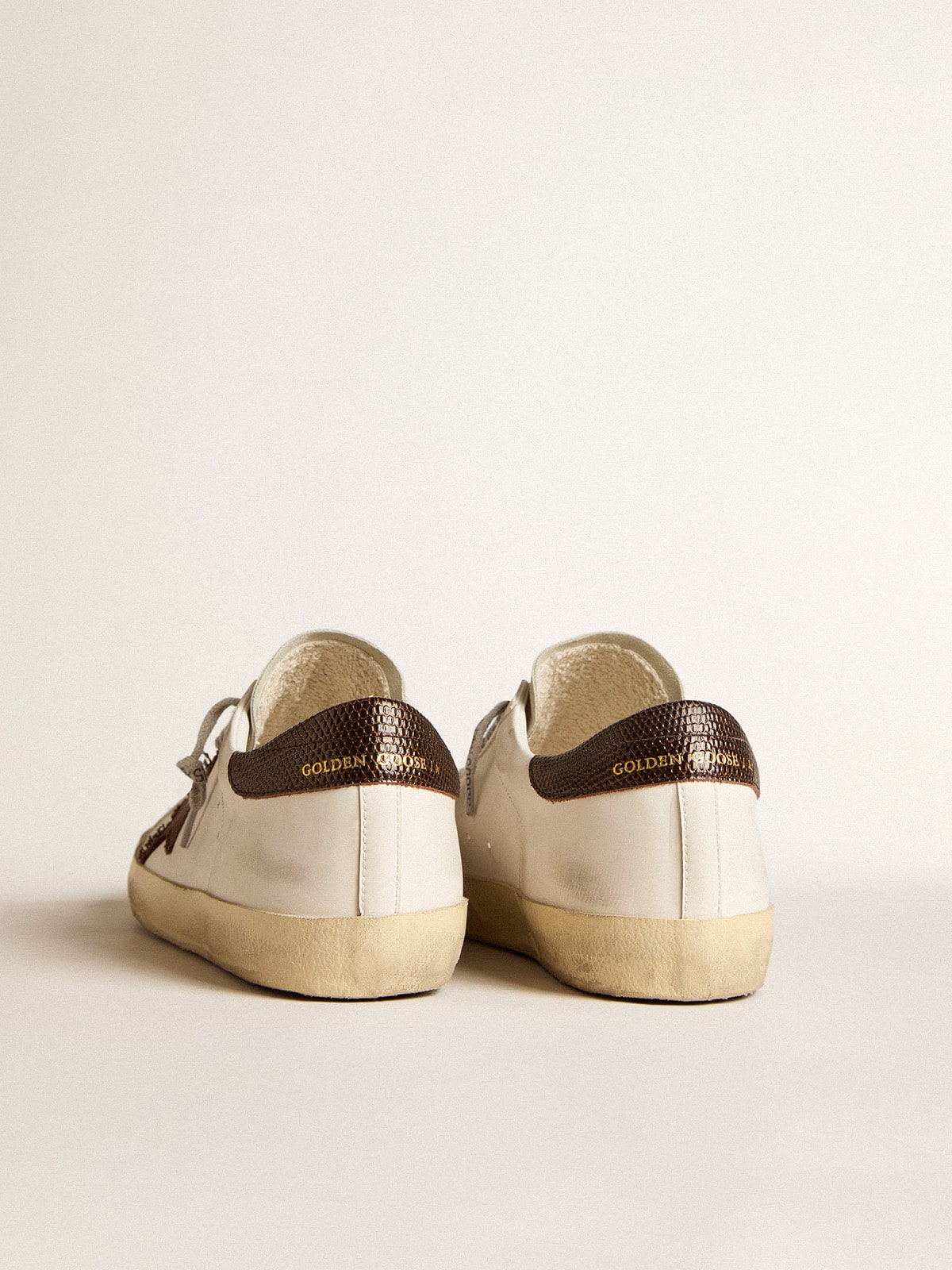 Men's Bio-based Super-Star with canvas star and dark brown leather heel tab - Golden Goose Men