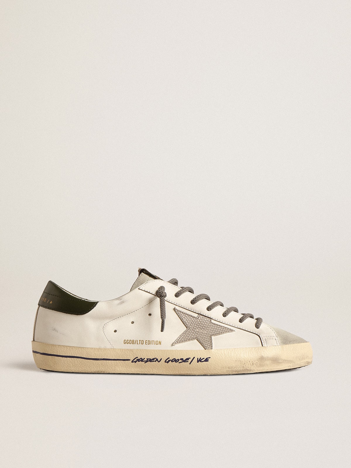 Super-Star  with croc-print star and green heel tab - Golden Goose Men