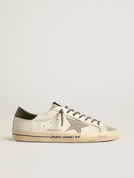 Super-Star  with croc-print star and green heel tab - Golden Goose Men