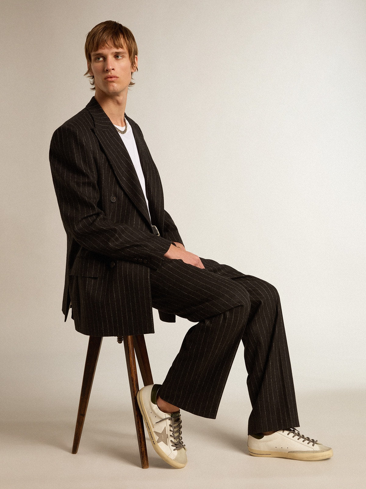Super-Star  with croc-print star and green heel tab - Golden Goose Men