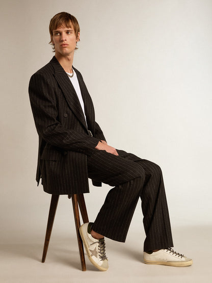 Super-Star  with croc-print star and green heel tab - Golden Goose Men