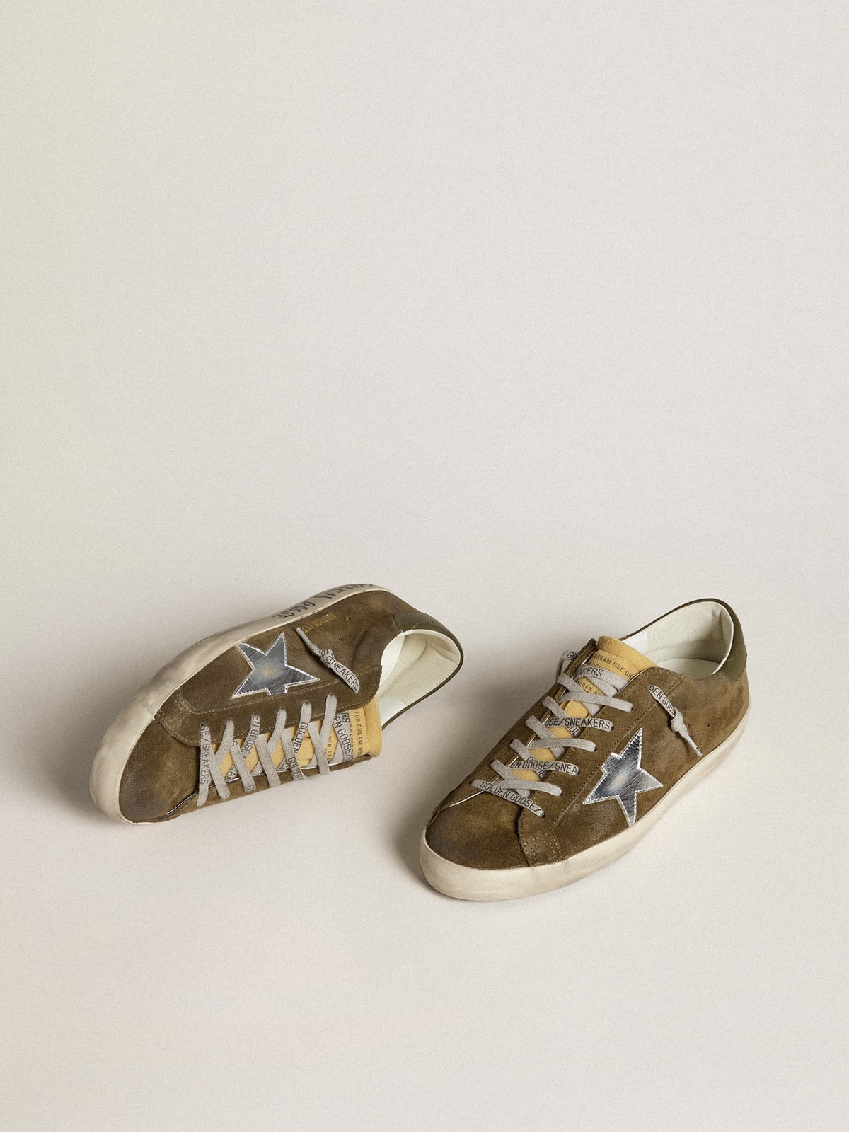 Men's Super-Star LTD in suede with metallic leather star and leather heel tab - Golden Goose Men
