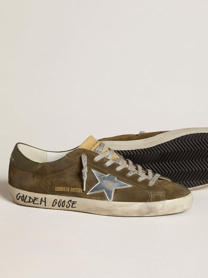 Men's Super-Star LTD in suede with metallic leather star and leather heel tab - Golden Goose Men