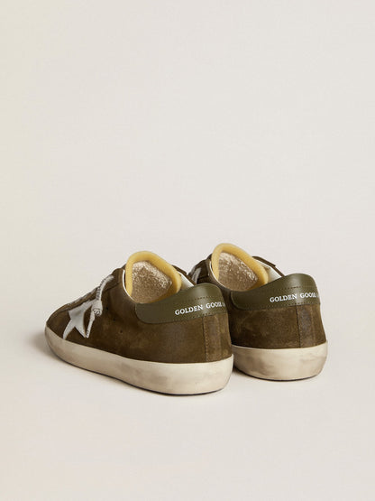 Men's Super-Star LTD in suede with metallic leather star and leather heel tab - Golden Goose Men