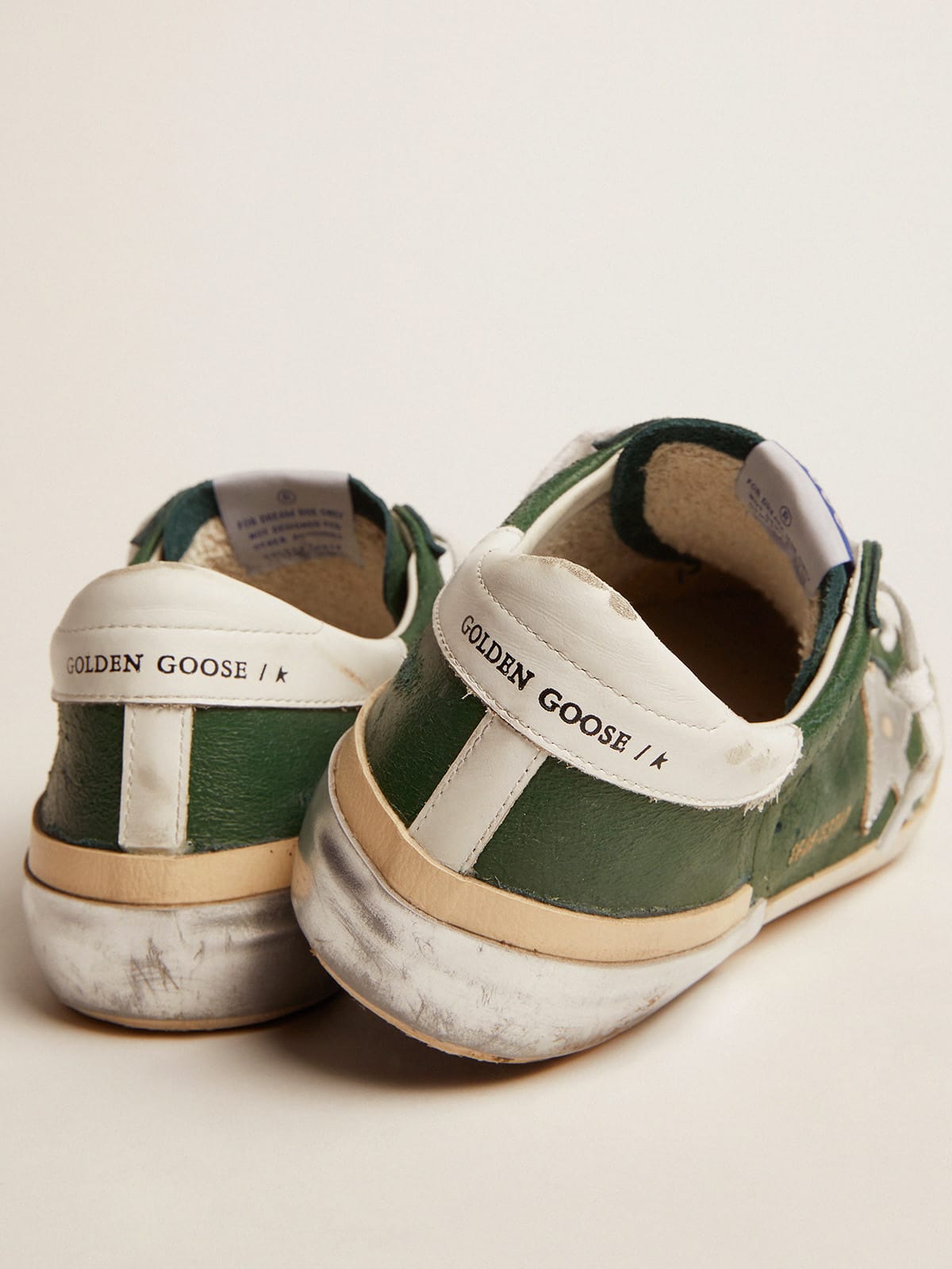 Men's Super-Star in green leather and multifoxing - Golden Goose Men